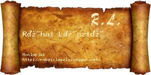 Rábai László névjegykártya